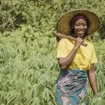 countryside woman smiling field